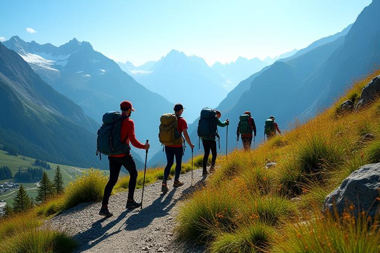 Wandergruppe in den österreichischen Alpen